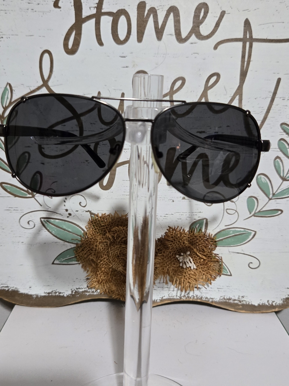 Tommy Hilfiger Black Aviator Sunglasses